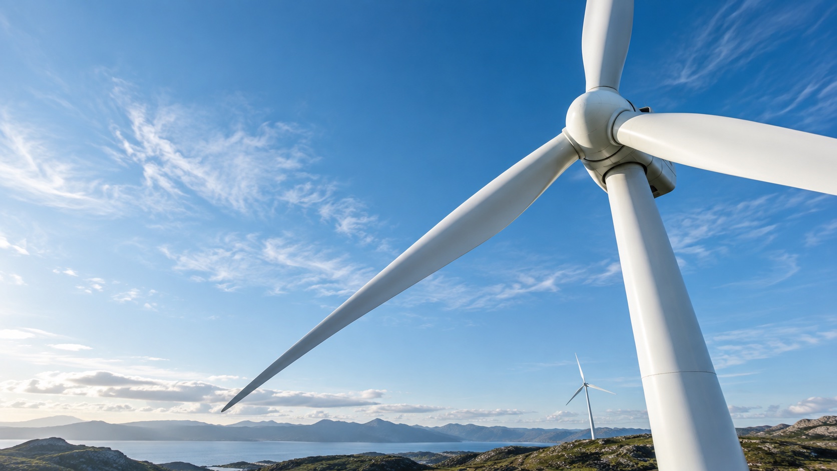 Concept visual of wind turbines under an open blue sky